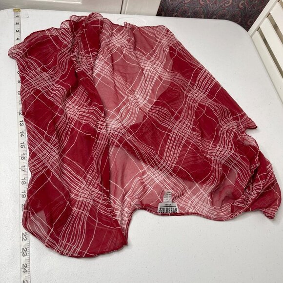 Vinatge Robbie Bee Women's Silk Plaid Sheer Shawl Size 20W Flutter Sleeve - Picture 9 of 10